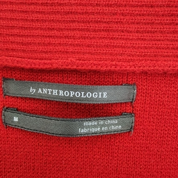 Anthropology Off Shoulder Boho Red Tunic Sweater Size M - Picture 9 of 12